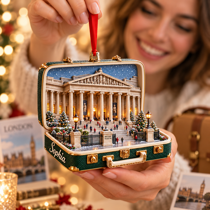 Personalized 3D British Museum Suitcase Christmas Ornament – London UK Travel Souvenir & Gift for London Lovers f345fcac-7427-475b-af33-c417fb2857d9-British-Museum-Christmas-Ornament-Gift-Moment-1.png