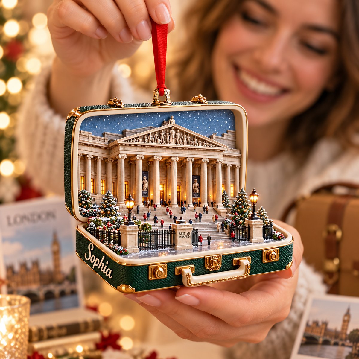 Personalized 3D British Museum Suitcase Christmas Ornament – London UK Travel Souvenir & Gift for London Lovers f345fcac-7427-475b-af33-c417fb2857d9-British-Museum-Christmas-Ornament-Gift-Moment-1.png