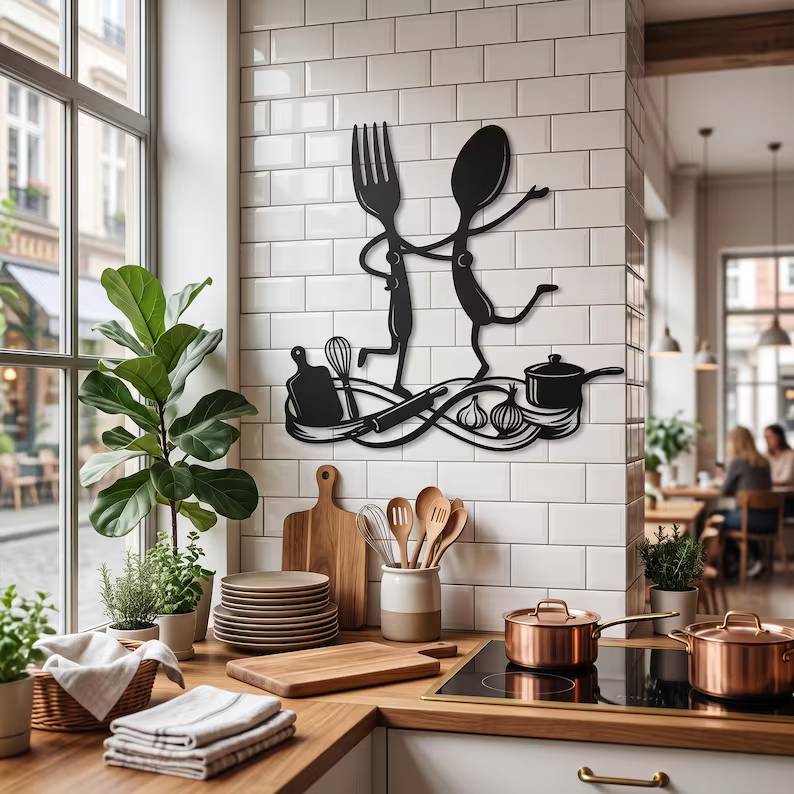 Fork Spoon Metal Wall Decor, Dancing Cutlery Kitchen Art, Playful Utensil Hanging, Dining Room Accent, Fun Chef Gift f352e60c-275d-4415-875b-b130f68ab553-eytrt-6-.jpg
