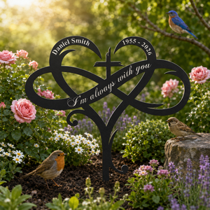 Infinity Heart Memorial Metal Garden Stake - Personalized Memorial Gifts - Gift For Family f35b7d90-2b75-4e58-8e5c-e7fb9458e526-banner-3.png