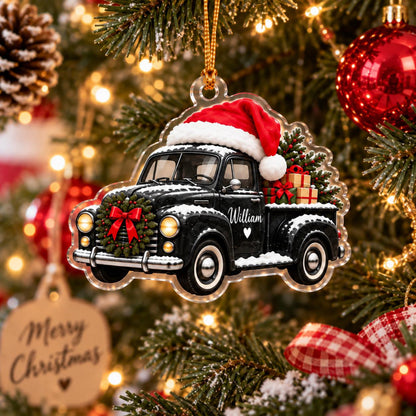 Pickup Truck Christmas Ornament, Acrylic Truck Ornament for Truck Lover, Christmas Gift for Dad Husband Boyfriend, Holiday Car Decor f35fee05-00d1-4150-a7c7-185b6c837428-4.jpg