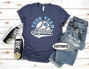 Softball Mom Shirt, Custom Softball Shirt, Softball Tshirt, Softball Team Shirt, Softball Grandma Shirt, Softball Sister