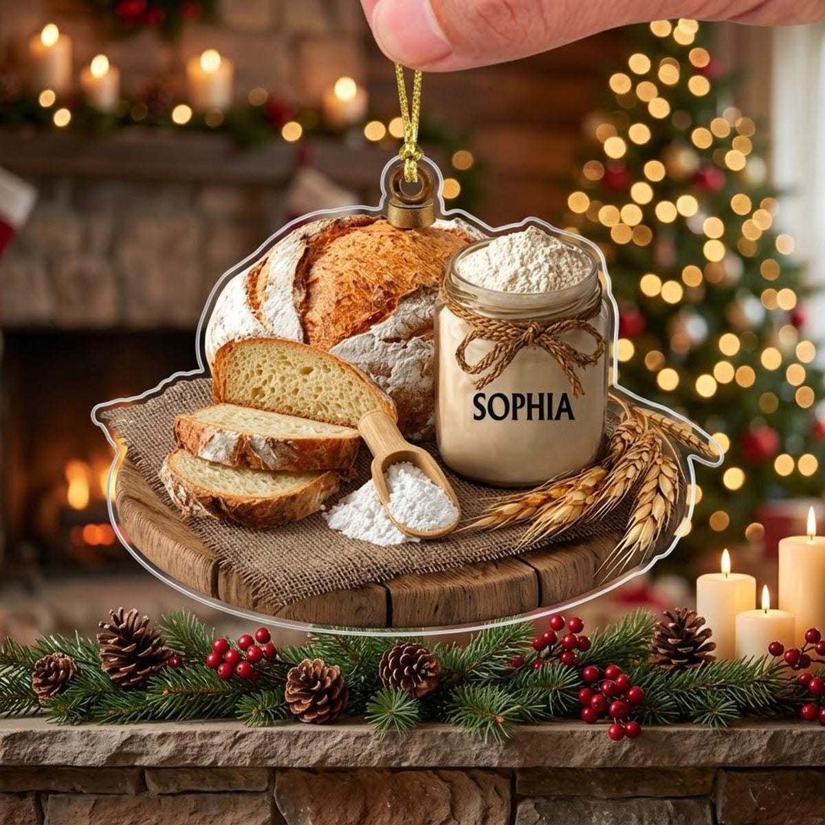 Custom Sourdough Starter Ornament, Personalized Bread Baker Gift, Sourdough Bread Loaf Keepsake,Foodie Christmas Decor, Kitchen Holiday Gift f364ea18-3a73-47ab-a951-17f370fc475b-2.jpg