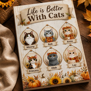 Life Is Better With Cats — Personalized Cat Portrait Canvas (Upload Photos) - Personalized Canvas f3701163-725c-4189-8caf-542c4d34f2ad.jpg