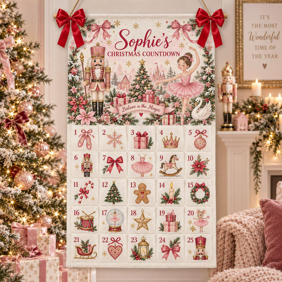 Personalized Reusable Fabric Advent Calendar, Pink Nutcracker Christmas Countdown, Custom Name 25 Pocket Advent Calendar, Kids Holiday Decor f38dbe95-0a50-4c3a-9358-d072e7aafcbd-il_1588xN.8528037396_2tfo.jpg