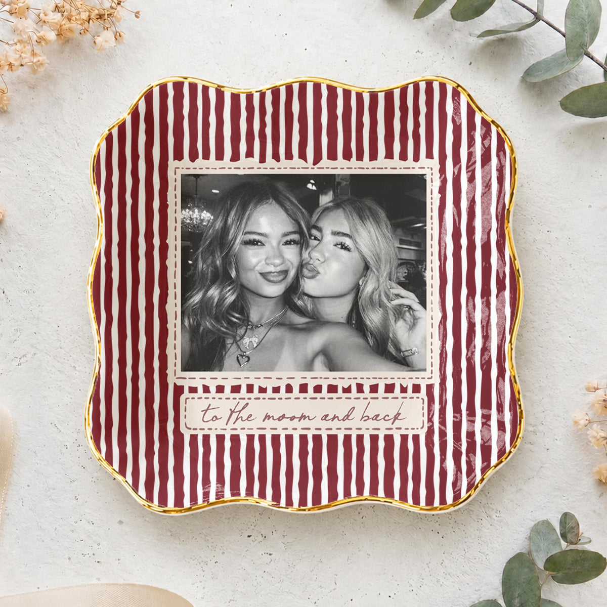 Custom Bestie Photo Jewelry Dish: Ceramic Trinket Tray for Best Friend, Bestie Striped Ring Dish, Birthday Gifts For Bestie f3a682b6-2697-46de-9364-ff10bbe58c37-3.jpg