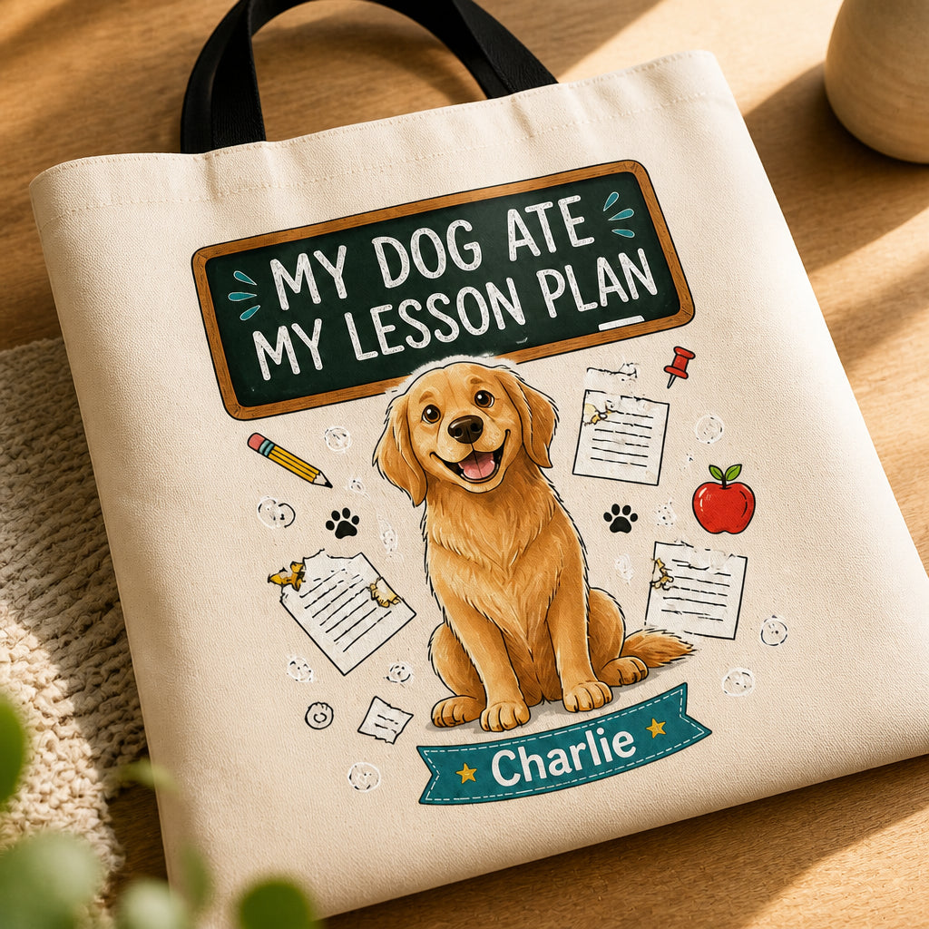 Teacher Tote – My Dog Ate My Lesson Plan (Personalized Name) - Personalized AOP Tote f3b67970-4507-4080-b032-495f8ada60ac.jpg