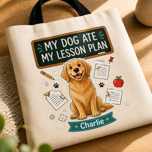 Teacher Tote – My Dog Ate My Lesson Plan (Personalized Name) - Personalized AOP Tote f3b67970-4507-4080-b032-495f8ada60ac.jpg