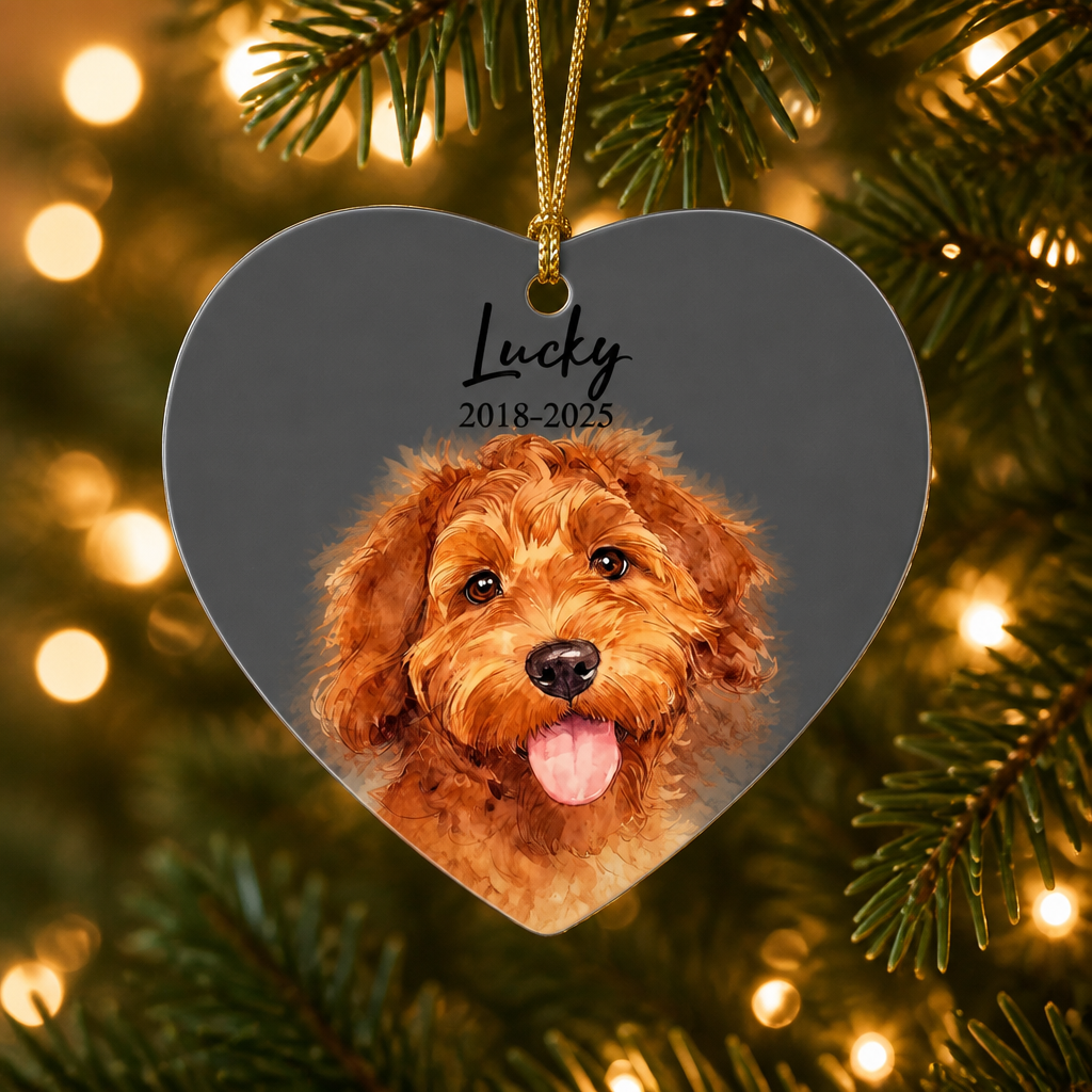 Custom Pet Memorial Heart Ornament – Photo Portrait, Name & Years (2‑Sided) - Personalized Aluminum Ornament f3be2ba0-e862-48c0-b0c0-7bd062e6e307.png