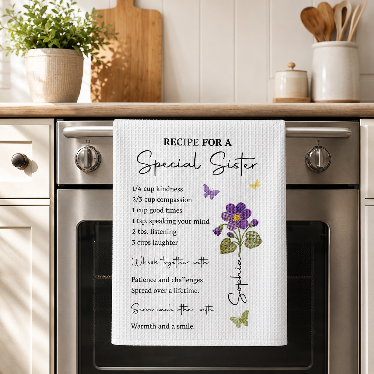 Recipe For A Special Sister, Personalized Kitchen Towel, Gift For Sister and Bestie f3bfa06f-5b53-4774-a581-8d03f667794e-banner-1.png