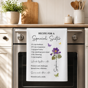 Recipe For A Special Sister, Personalized Kitchen Towel, Gift For Sister and Bestie f3bfa06f-5b53-4774-a581-8d03f667794e-banner-1.png