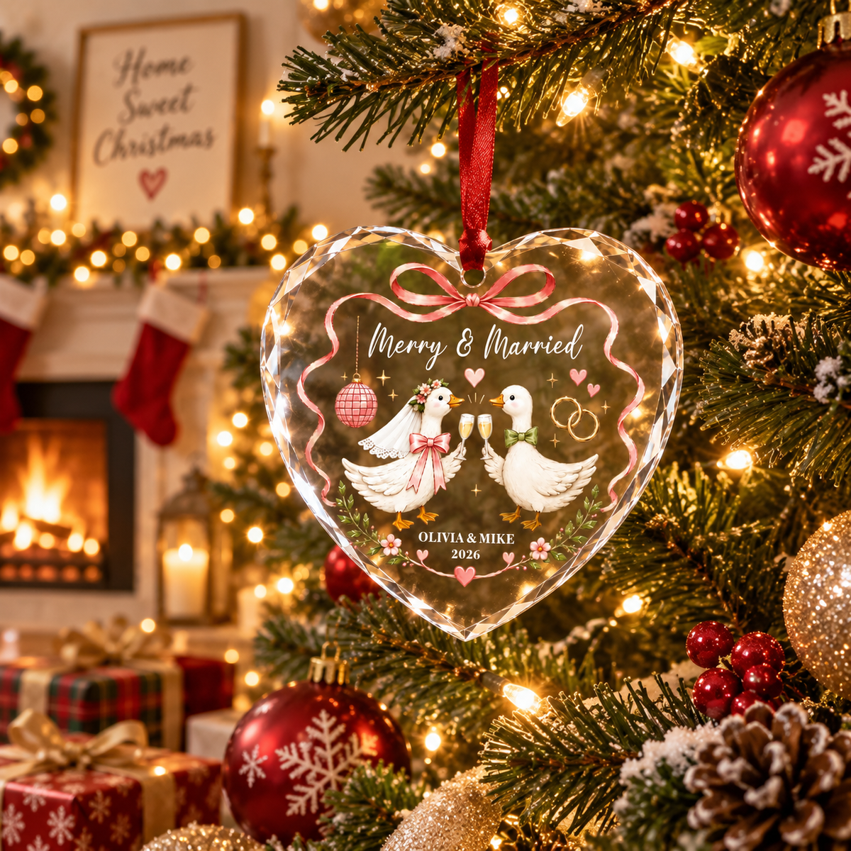 Merry And Married Ornament, Silly Goose Engaged Ornament, First Christmas Married 2026 Ornament, Custom Newlywed Keepsake, Gift for Couple f3c6dfb5-fb45-4ded-9119-52858e59f576-2ef56273-68f2-4e6e-9fb6-cb3505227731.png