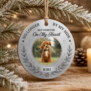 Pet Memorial Aluminum Ornament — No Longer By My Side - Personalized Aluminum Ornament f3dc56c8-fa12-4dfd-a238-a608a245542d.png