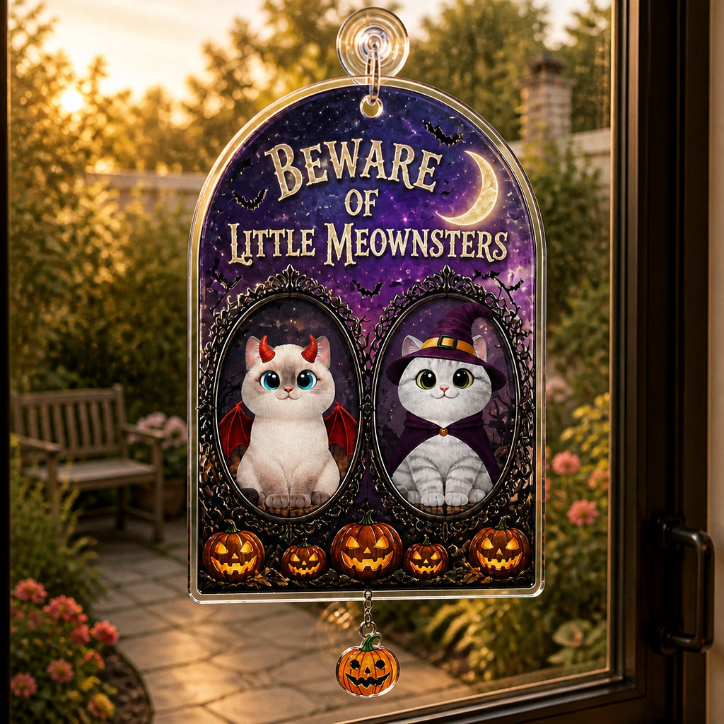 Beware of Little Meownsters Pet Photo Garden Flag - Personalized 1 Layered Suncatcher with Charm f3e1ab6d-6a3e-4af6-8a3f-a641bbe4cf64.jpg