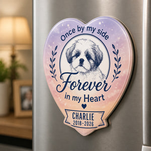 Heart Pet Memorial Fridge Magnet – Once by My Side - Personalized Custom Shape Fridge Magnet f4127eaa-1970-4808-9fc4-ebe286be40c3.jpg