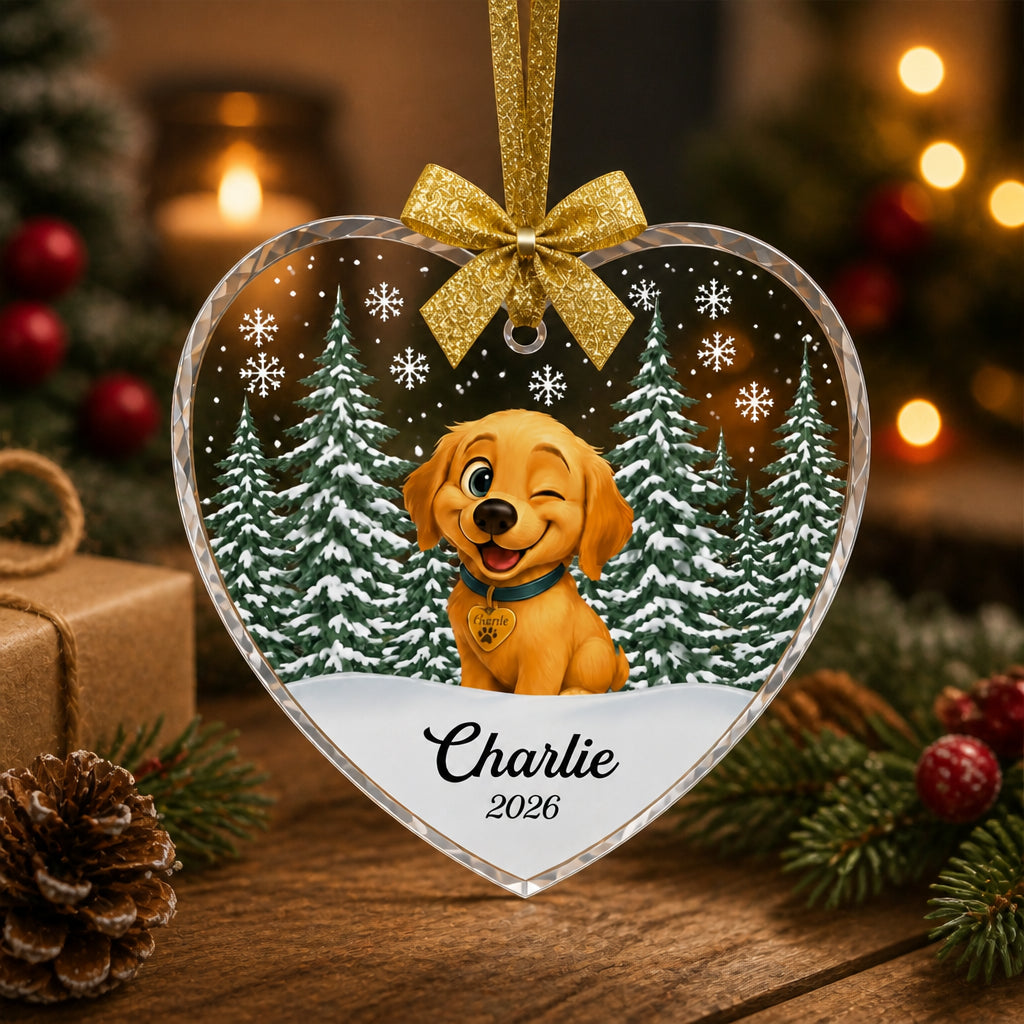 Personalized Dog Name & Year Transparent Acrylic Ornament – Holiday Wreath - Personalized Transparent Acrylic Ornament f414fd99-2dd2-45b9-b1a4-a1b5063b754f.jpg