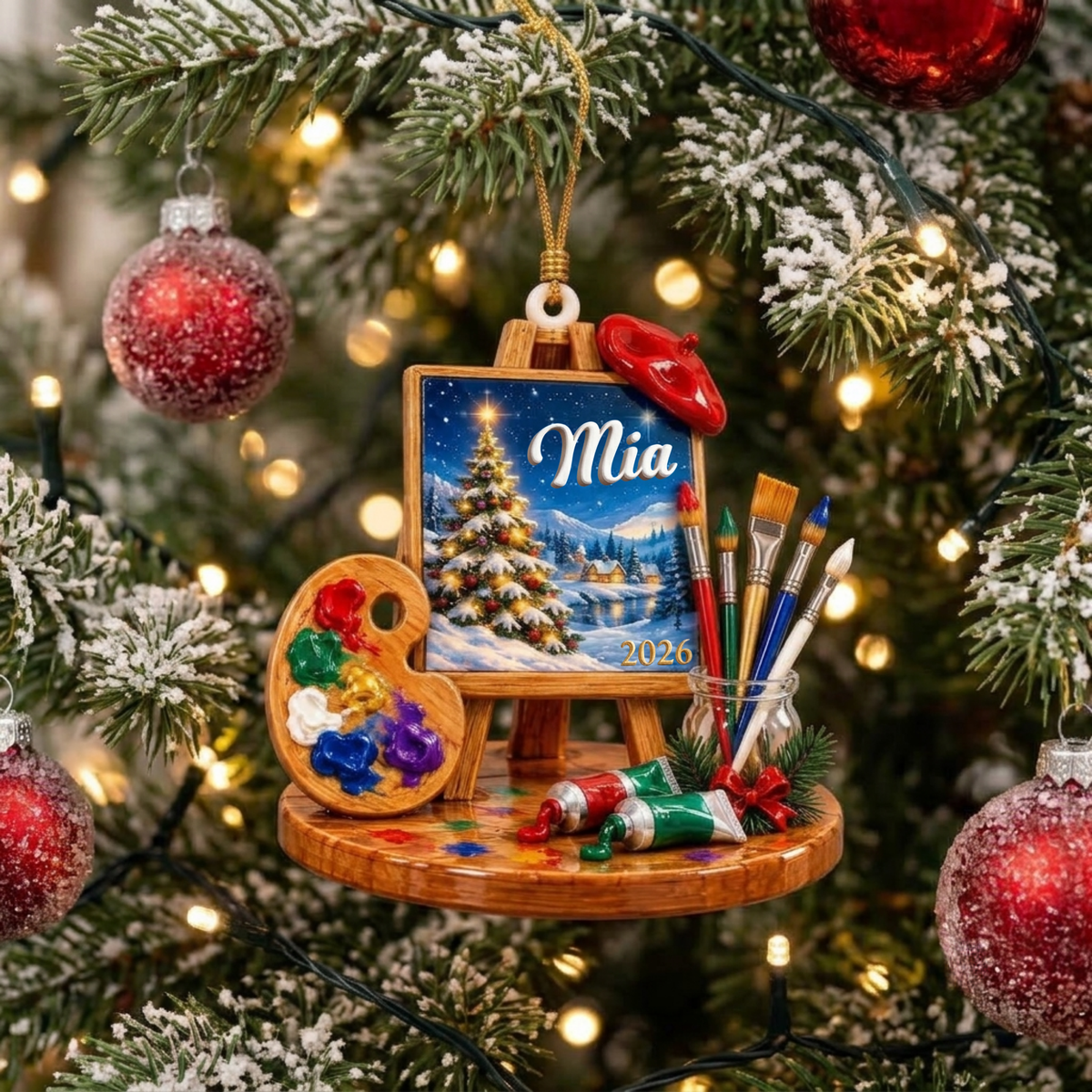 Personalized Artist 3D Relief Acrylic Ornament, Custom Name Painter Christmas Ornament, Art Lover Gift, Paint Palette Easel Holiday Keepsake f4175bc0-47e7-4255-8664-9624e1661f85-3.png