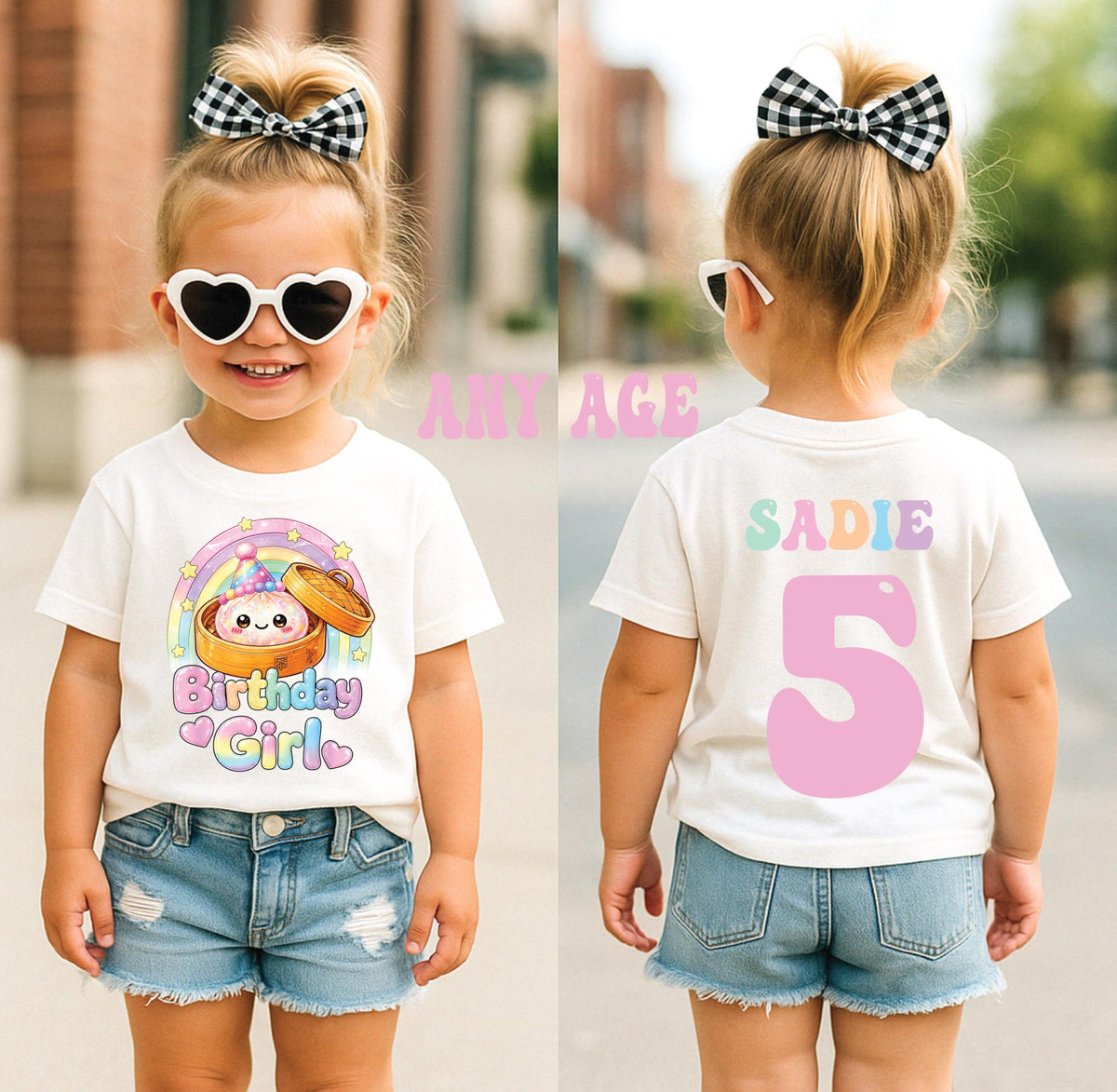Rainbow Dumpling Birthday Girl Shirt, Cute Kawaii Dumpling Party Tee Gift f4189f84-736a-43af-817e-bf38529c95df-1.jpg