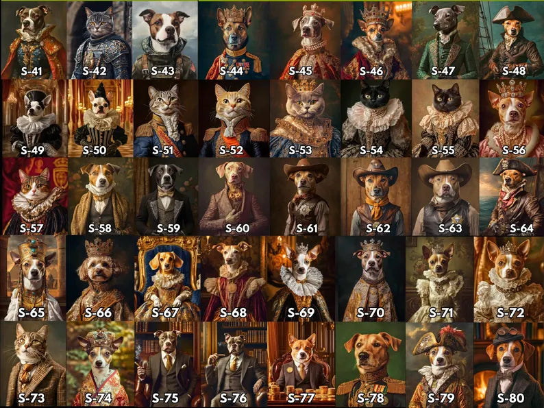 Royal Pet Portrait, Custom Oil Painting on Canvas, Personalized Pet Gift, King Queen Pet Art, Renaissance Pet Painting f41e032f-b3e7-4df7-b58e-42a1cb9f2a5a-trttr-4-.webp