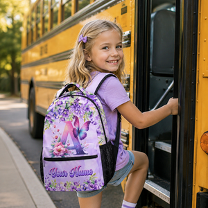 Bookbag for Girls - Butterfly Backpack for Kids & Toddlers - School Backpacks for Kindergarten Elementary - Custom Monogram School Bag with Name