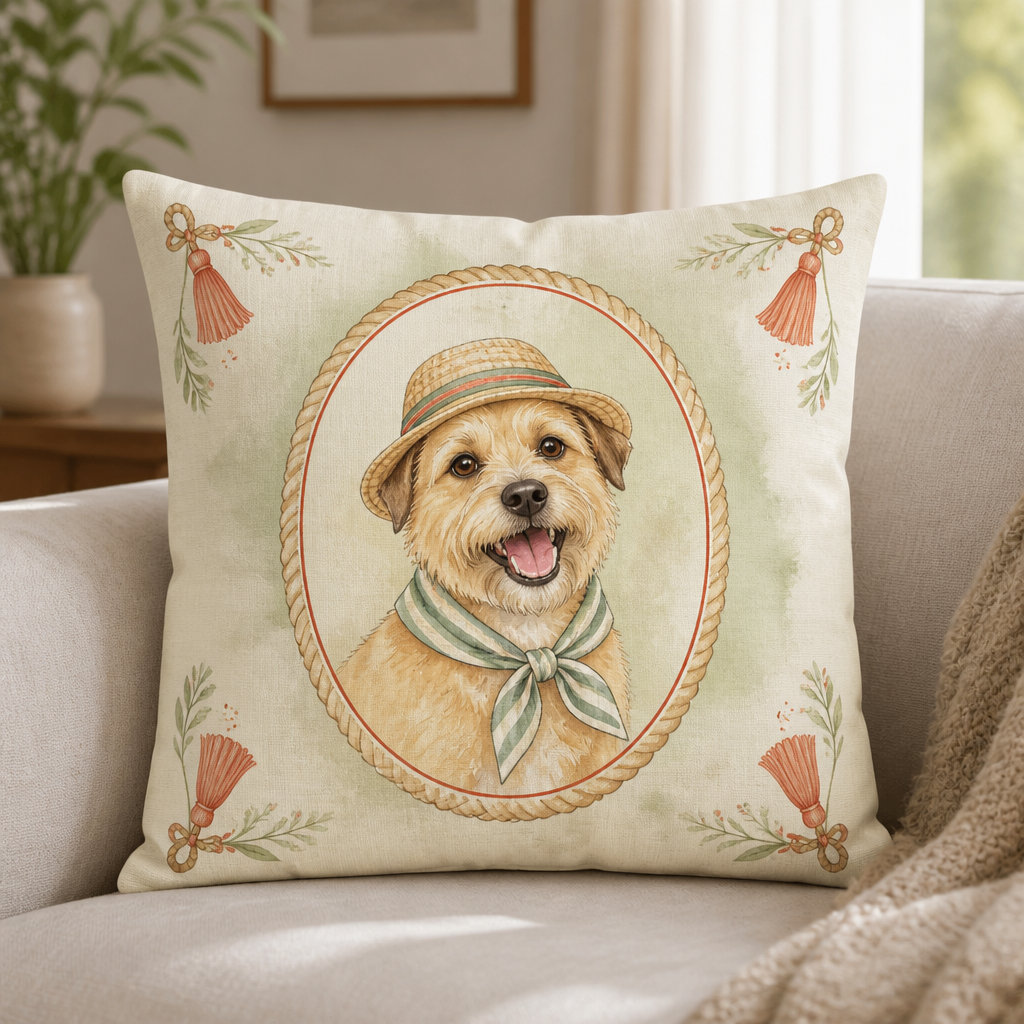 Custom Pet Portrait Watercolor Pillow – Oval Cameo Border - Personalized Pillow f43c4227-f5de-44cd-b41e-20395893a616.png