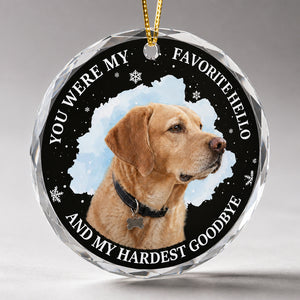 Pet Memorial Crystal Ornament – Favorite Hello, Hardest Goodbye - Personalized Crystal Ornament f454e3d1-d920-4a10-8710-86f6a9c05897.jpg