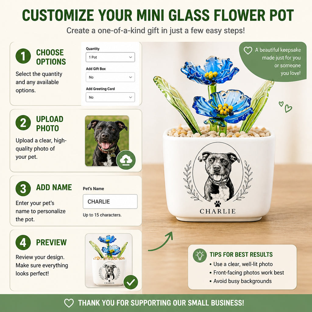 Custom Pet Portrait Mini Glass Flower Pot – Etched Cameo + Name - Personalized Mini Glass Flower Pot f47c1f37-07c6-444e-aa01-b5dabc39f75f.jpg