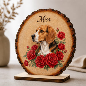 Custom Pet Portrait Wood Table Sign – Floral Wreath - Personalized Wooden Photo Table Sign f47e8f35-4564-4a51-a9a9-9af6366ee6b7.jpg