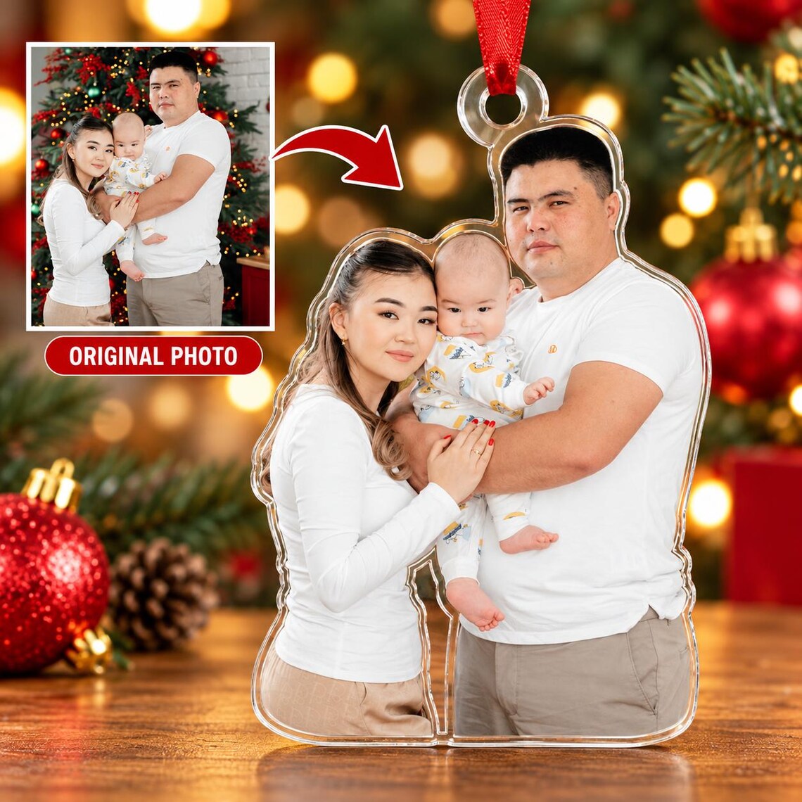 Custom Family Photo Acrylic Christmas Ornament, Personalized Picture Acrylic Ornament, Family Keepsake Gift, Custom Holiday Tree Decoration f47ff447-2d11-424f-9cad-5c6485410e94-4.jpg