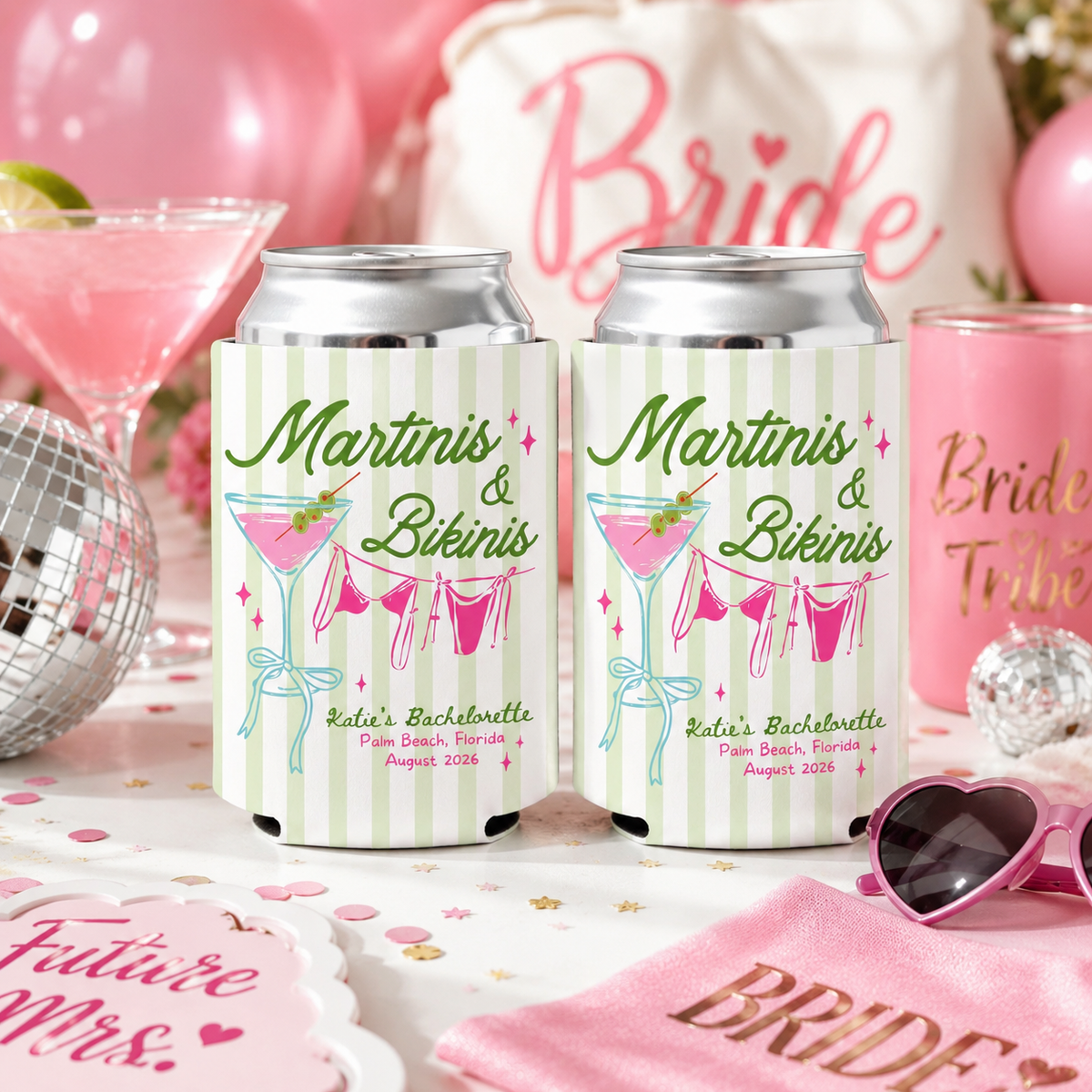 Martinis and Bikinis Bachelorette Can Coolers, Beach Bachelorette Party Drink Holder, Bridal Shower Gifts, Luxury Bachelorette Decor f485ede4-f69e-4446-94e7-a97e448dd552-4.png