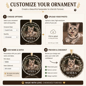Pet Memorial Photo Ornament - Forever In Our Hearts - Personalized Crystal Ornament f489f49c-0194-4da4-b579-0e18c521e49b.jpg