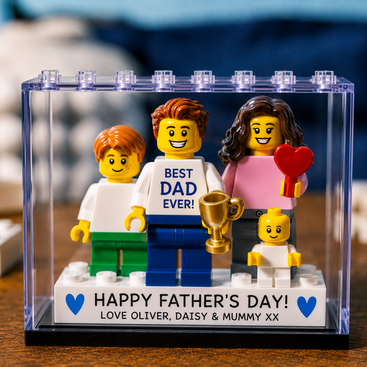Father's Day Personalised Minifigure Gift for Dad, Custom Family Keepsake Figures, Sentimental Gift for Best Daddy