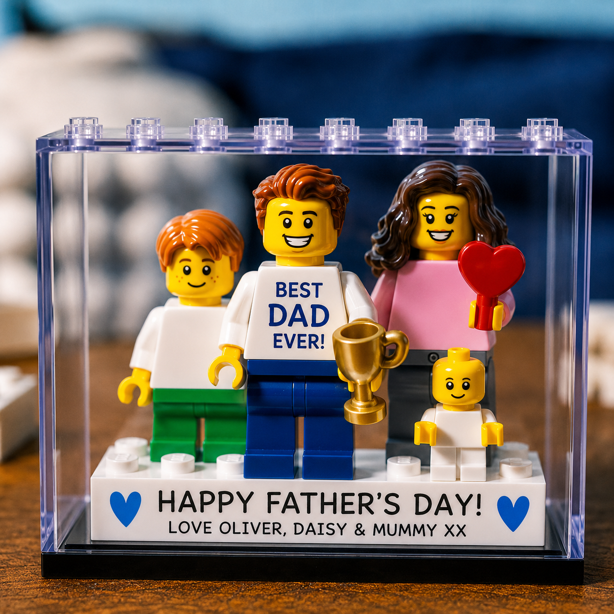 Father's Day Personalised Minifigure Gift for Dad, Custom Family Keepsake Figures, Sentimental Gift for Best Daddy