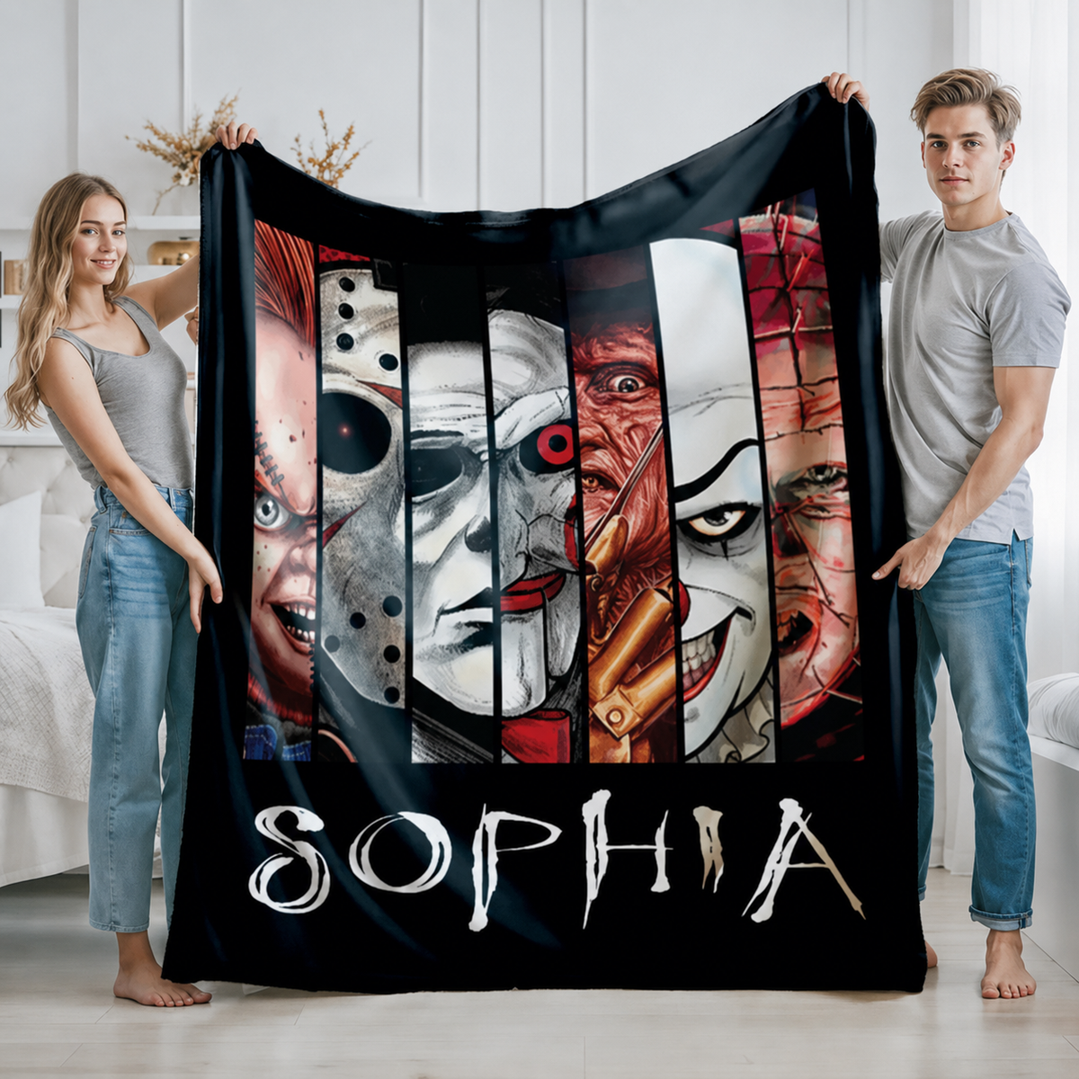 Custom Horror Blanket, Personalized Halloween Name Blanket, Movie Scary Characters Throw, Birthday, Christmas, Thanksgiving Gift for Son Dad f490c837-fd35-4c4f-ab98-743273b0d8e6-c79d3196-4467-41e3-9bf4-5691e7ba7cb5.png