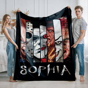Custom Horror Blanket, Personalized Halloween Name Blanket, Movie Scary Characters Throw, Birthday, Christmas, Thanksgiving Gift for Son Dad f490c837-fd35-4c4f-ab98-743273b0d8e6-c79d3196-4467-41e3-9bf4-5691e7ba7cb5.png
