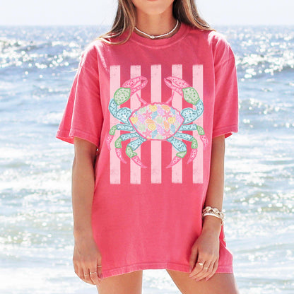 Comfort Colors Crab Shirt - Preppy Crab Graphic T-shirt - Boho Summer Beach Shirt - Retro Print Nautical Image TShirt f49b317d-594e-49dc-a81b-6a2becce9cac-2.jpg