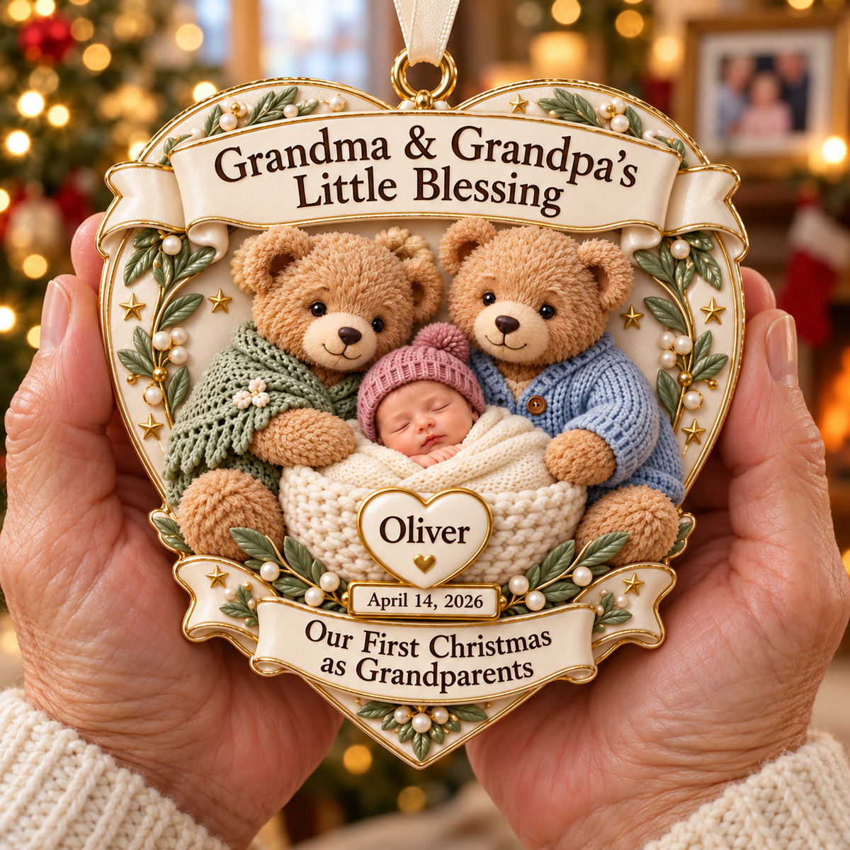 Personalized First Christmas as Grandparents Ornament 2026 – Custom Baby Name & Birth Date, Grandma & Grandpa’s Little Blessing Keepsake Gift f4a219ea-9e64-43d4-be2f-104c7af701e0-Dusty-Rose-Grandparents-First-Christmas-Ornament-3.png