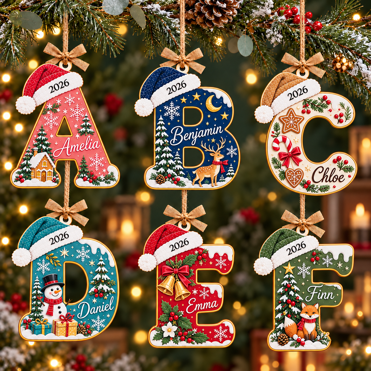 Personalized Initial Wooden Ornament, Custom Name Letter with Santa Hat, Christmas Tree Decor, Kids Gift, Family Holiday Keepsake f4daf4b8-84b9-4f33-8e4b-32bd36facc90-e5458e8e-ac0c-46e1-b60a-e0c93741430d.png