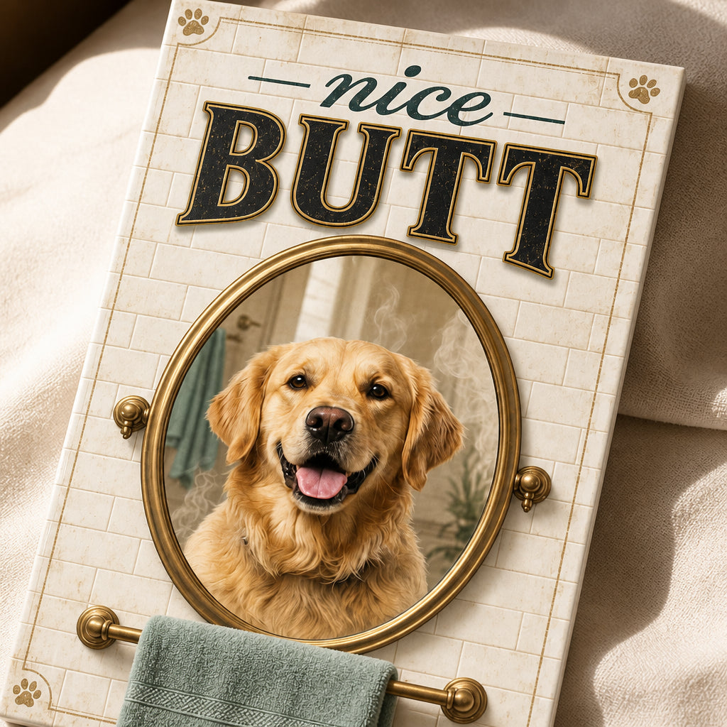 Nice Butt Pet Portrait Bathroom Canvas - Personalized Canvas f4f2d9ed-4903-4962-9003-68f95c2855e9.jpg