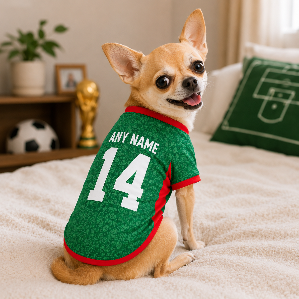 Pet Dog Soccer Jersey Mexico Style  Puppy Sports Costume Football Sportswear Pets Clothes
