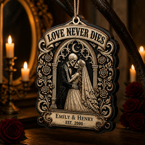 Love Never Dies Gothic Couple Personalized 3-Layer Wood Ornament - Personalized 3-Layered Wood Ornament f5164045-fd8b-4ec0-9300-4435a43cc320.jpg