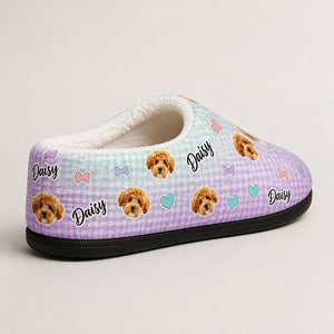 Custom Pet Face & Name Pattern Fleece Slippers - Personalized Fleece Slipper f51e733b-f3fa-4ae5-adbb-cba4fec9beb7.jpg