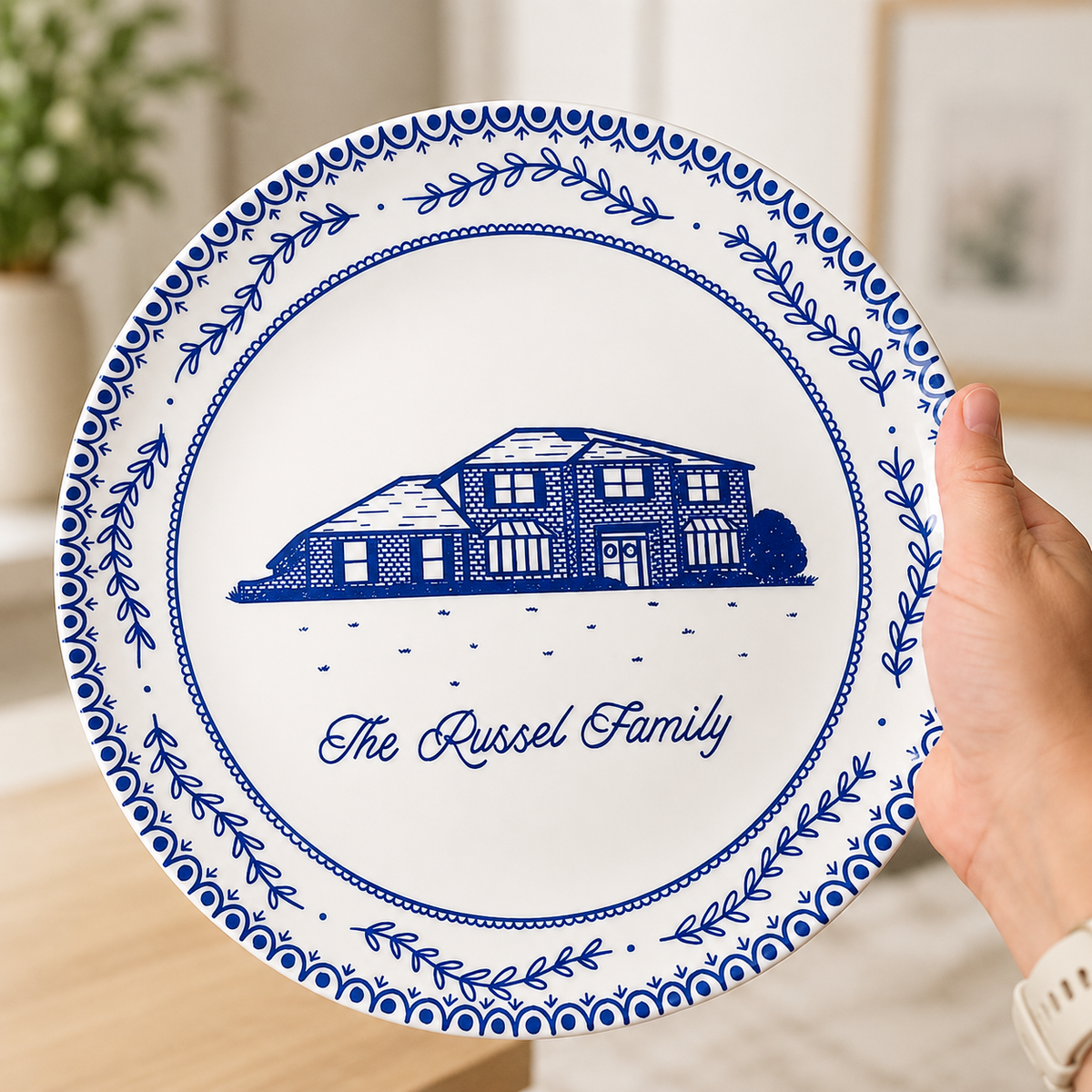 Housewarming Gift Custom House Portrait Plate, Personalized New Home Gift, Printed First Home Illustration, Closing Gift for Home Buyer
