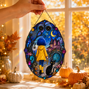 Cartoon Inspired Stained Glass Suncatcher – Spooky Girl & Black Cat Halloween Window Hanging Decor f5240167-e275-447e-8cad-4c8280dacf52-banner-3.png