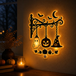 Gothic Hanging Halloween Night Light – Ghost, Pumpkin & Witch Hat - Personalized Acrylic Night Light f526ba13-f2f1-43d7-896a-81b3b03b544a.jpg