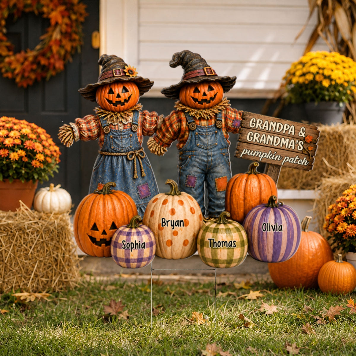Halloween Fall Scarecrow Grandpa Grandma's Pumpkin Patch - Personalized Yard Sign - Fall Decor For Grandparents f52e19d0-dd1c-4a0b-af23-1e45934fc3aa-8.jpg