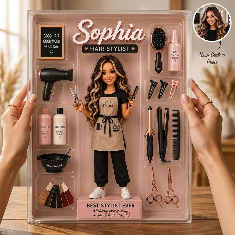 Custom Hair Stylist Acrylic Plaque, Personalized Hairstylist Figure Gift, Salon Station Decor, Hairdresser Appreciation Gift f538dc39-5c46-4a3a-b8d5-7db02f14bd9e-dre-4-.webp