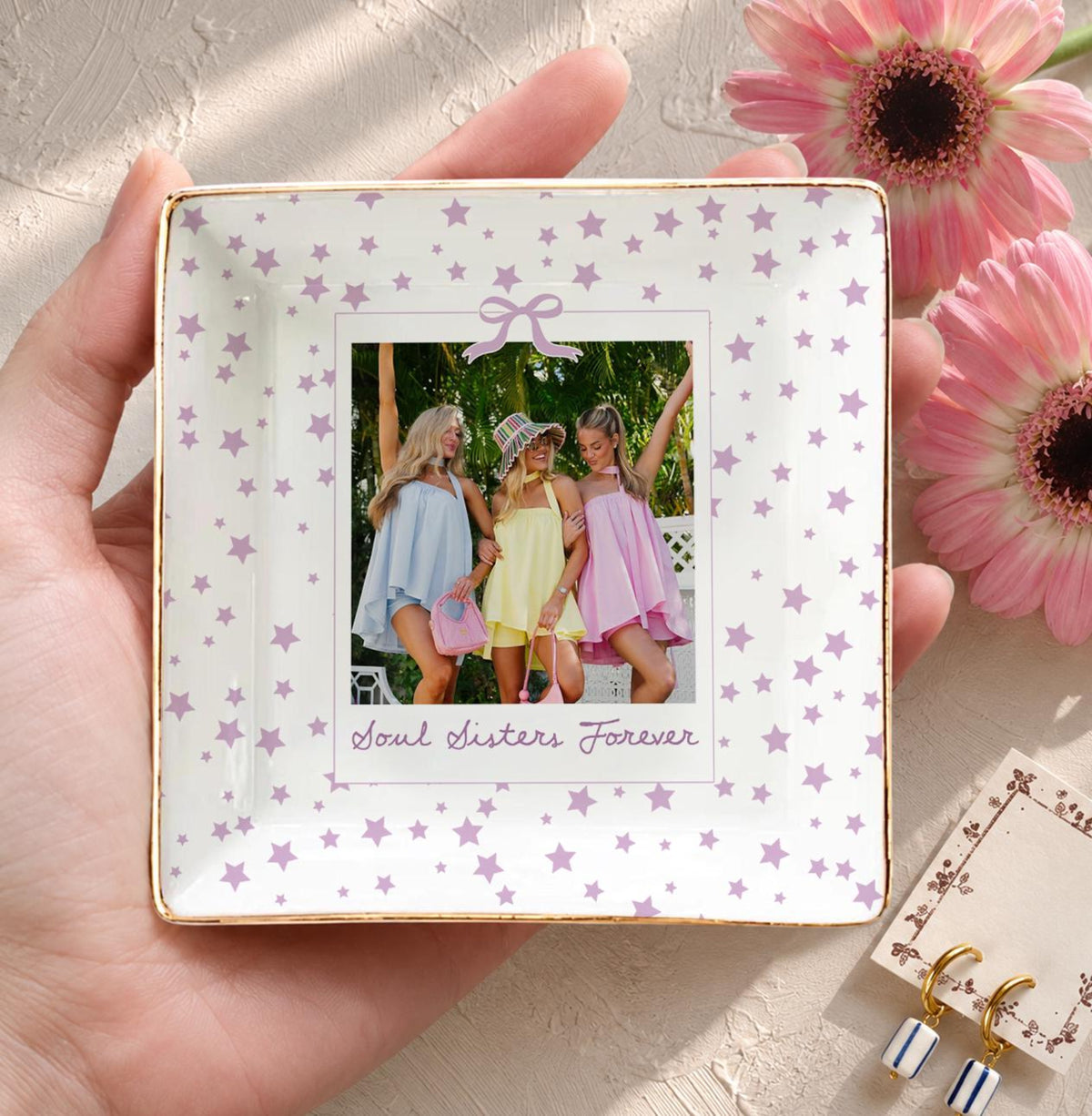 Personalized Besties Photo Ring Dish, Ceramic Best Friend Jewelry Dish, Sister Birthday Gifts For Her, Bridesmaid Striped Trinket Tray f5470f1b-a873-434c-bb00-9f3285541fe6-13.jpg