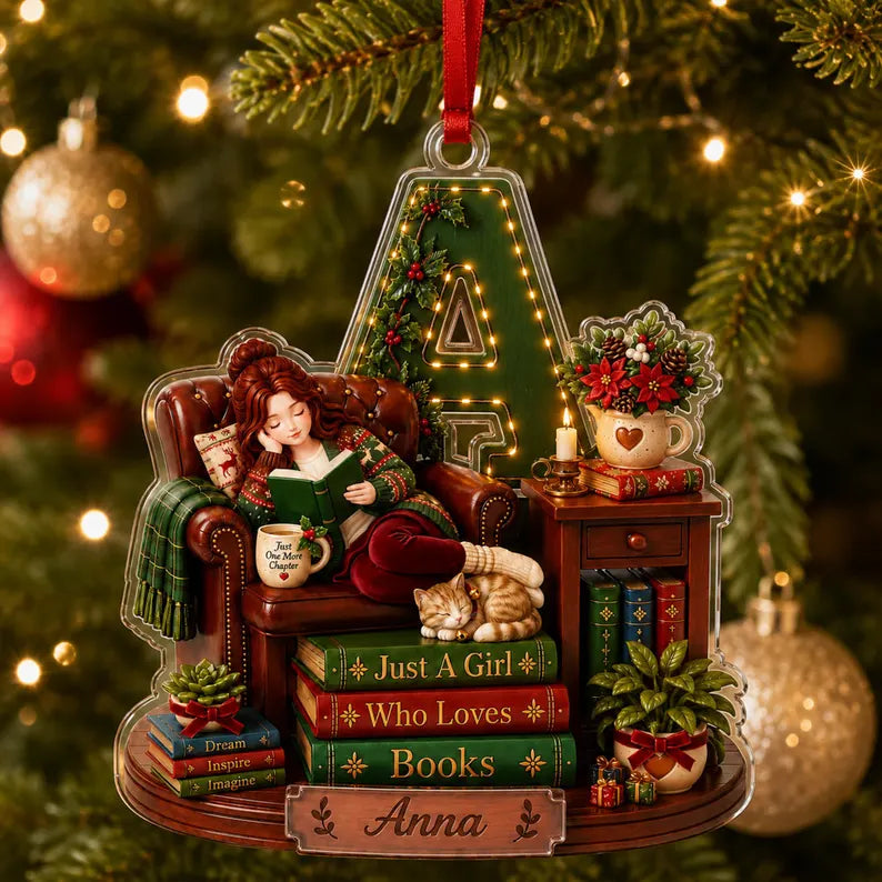 Personalized Girl Reading Book Christmas Ornament, Bookworm Keepsake, Book Lover Christmas Ornament, Girl Christmas Gift, Gift for Readers f5594442-ce8e-4602-9d85-07f3242473e0-gfhjgfh-7-.webp