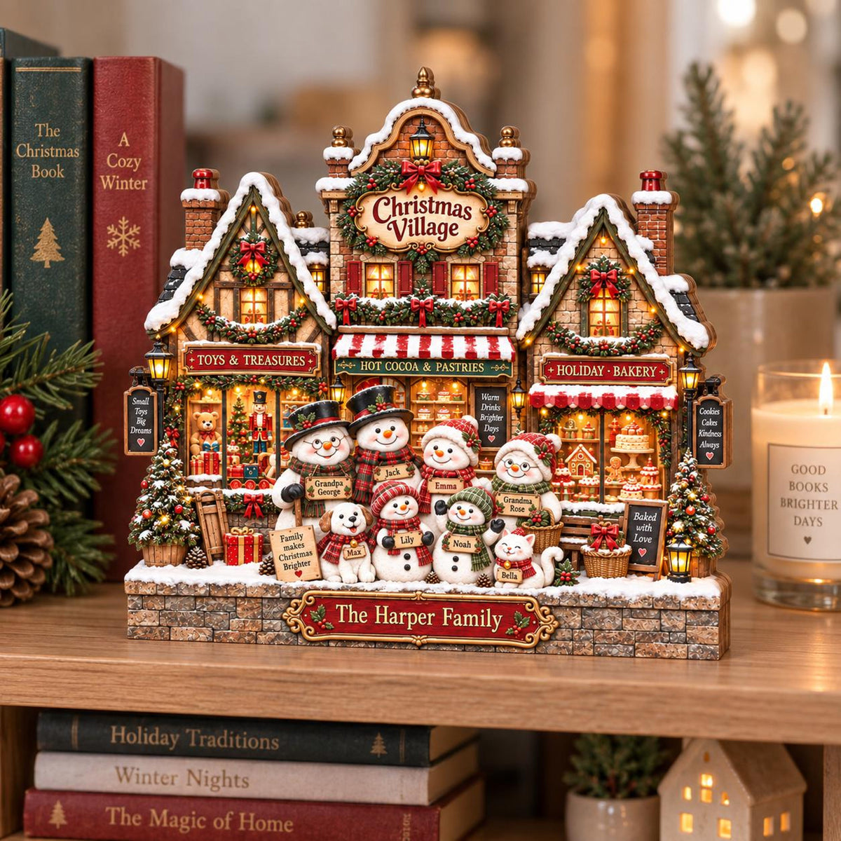 Personalized Christmas Village Decor, Custom Family Name Snowman Scene, Holiday Wooden Block GIFT 2026, Family Tabletop Gift, Holiday Decor f57abb23-8844-4391-9f02-f89d75e6c0ee-4.jpg